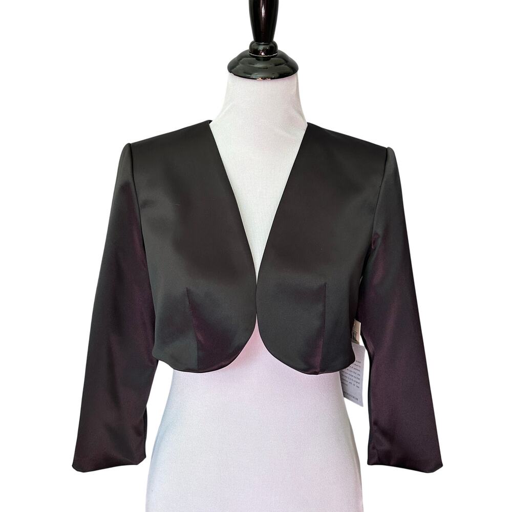 NEW Eliza J Women Blazer Jacket Size 2 Black Lined  3/4 Sleeve Weddings Formal